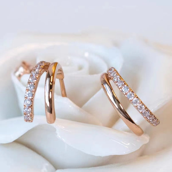 ORIGINAL 18K GOLD OPEN DOUBLE LAYER EARRINGS