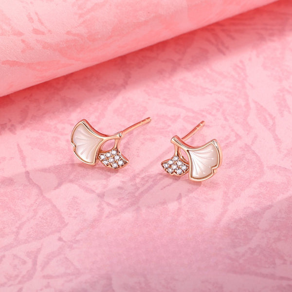 ORIGINAL 18K GOLD GINKGO LEAF EARRINGS