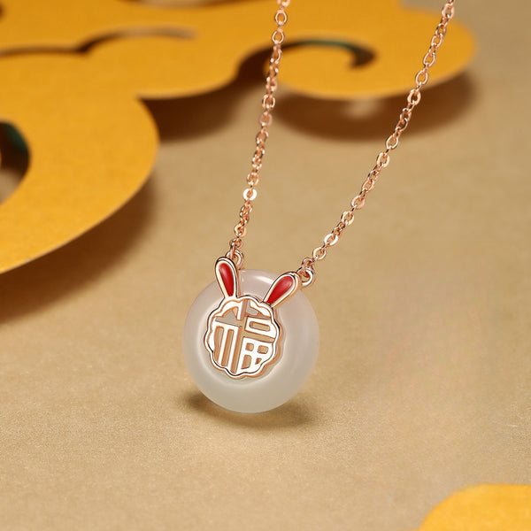 KISALL ORIGINAL FU RABBIT HOTAN JADE NECKLACE
