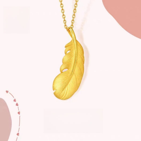 KISALL ORIGINAL GOLD  CUPID'S FEATHER NECKLACE