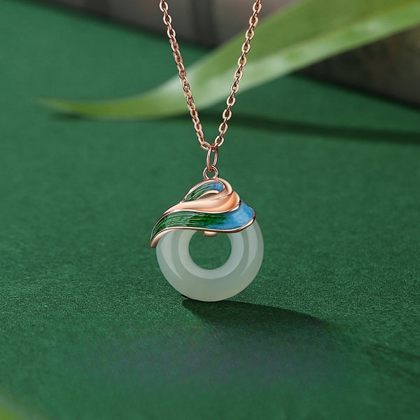 KISALL ORIGINAL HOTAN JADE DREAM COLOR SAFETY BUCKLE  NECKLACE