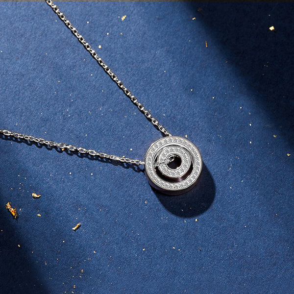 KISALL ORIGINAL 925 SILVER DOUBLE CIRCULAR TRACK NECKLACE