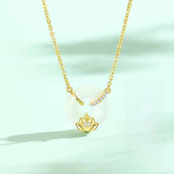 KISALL ORIGINAL LOTUS HOTAN JADE   NECKLACE