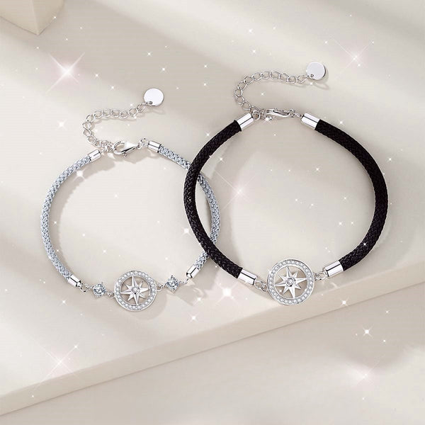 ORIGINAL 925 SILVER EIGHT STAR COUPLE BRACELET