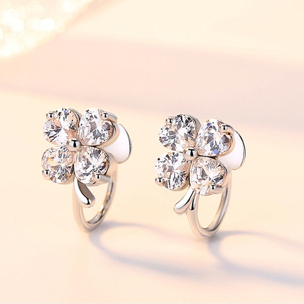 ORIGINAL 925 SILVER Four leaf clover earrings