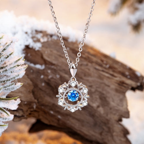 KISALL ORIGINAL 925 SILVER ANGEL HEART SNOWFLAKE NECKLACE