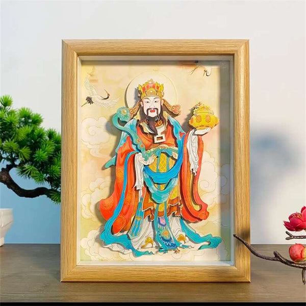 New Paper Cuttings Craft Stereoscopic Painting Of Caishen