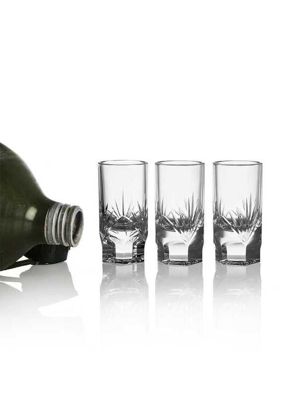 K5 level crystal glass, high-grade precious Baijiu cup, INS wind carved flower, clean drink, strong wine cup, gift box