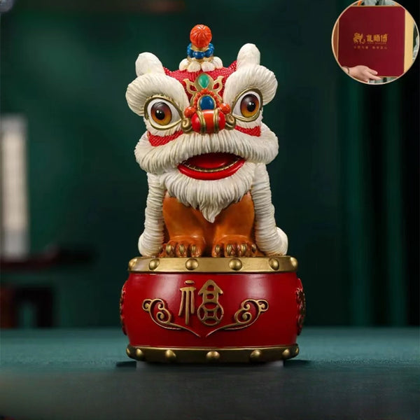 KISALL [Auspicious Celebration of the Lion] Copper handicraft decorations South Lion Dance China-Chic decorations Home moving decorations