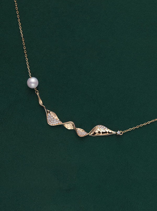 KISALL Original Design of "Mountain and Shadow": Retro Pure Silver Natural Pearl Necklace