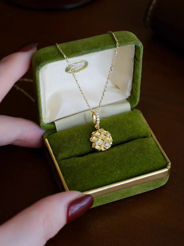 KISALL Waffles: Exquisite and Cute Design, Pure Silver Necklace Pendant