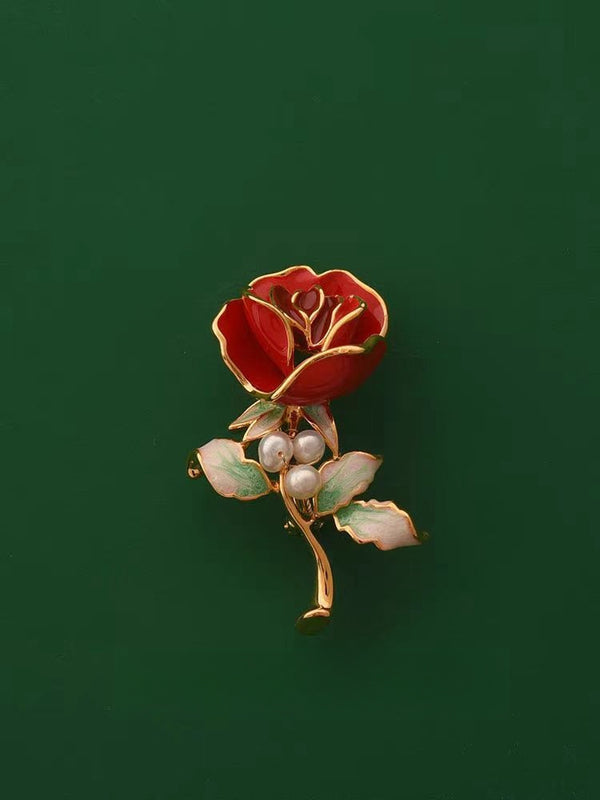 KISALL Vintage Elegant Rose Brooch