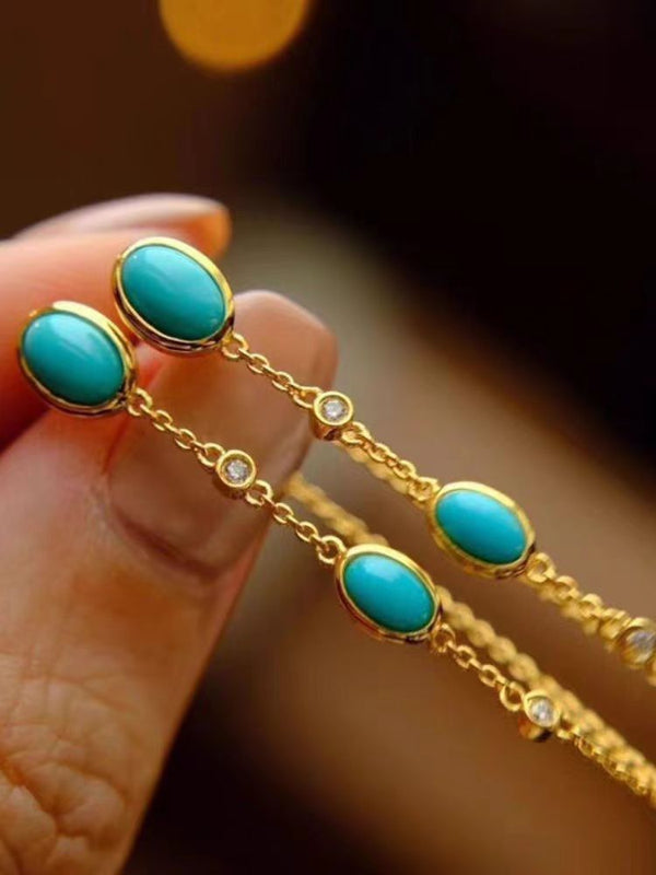 KISALL Natural Turquoise Personalized Earrings