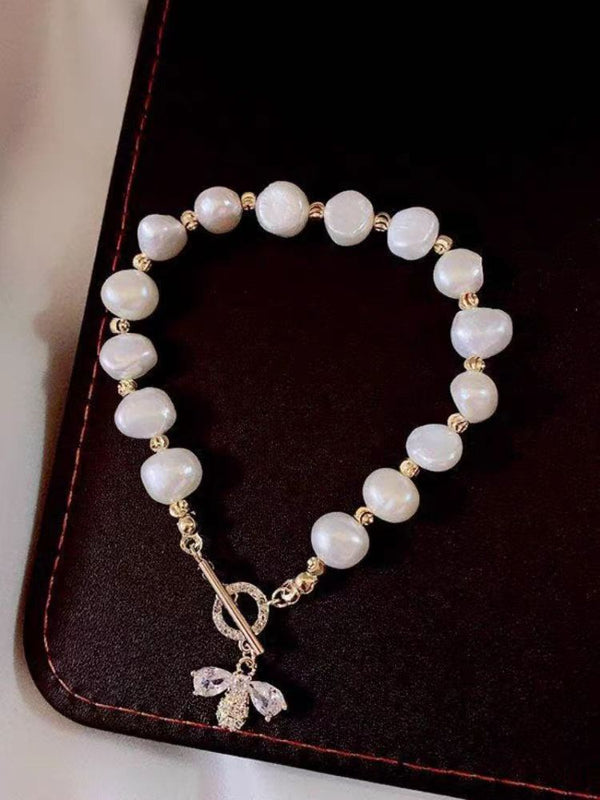 KISALL Little Bee Freshwater Pearl Zircon Bracelet
