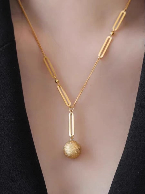 KISALL Matte Gold Ball Fashion Versatile Necklace