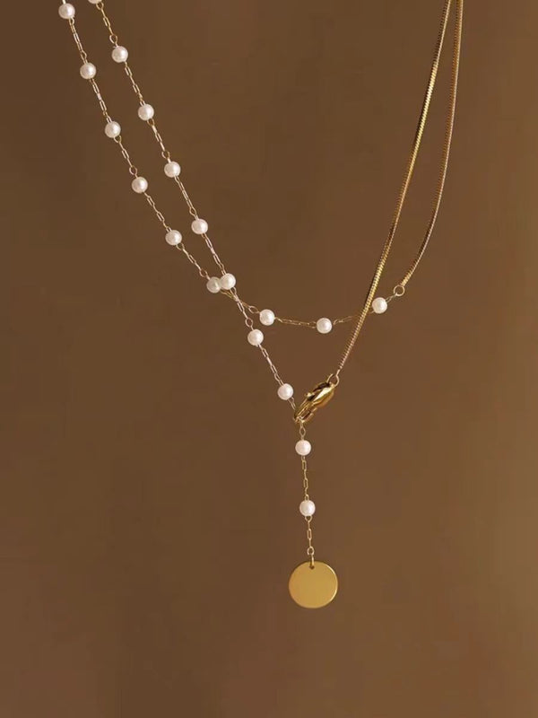 KISALL Romantic Double Layer Pearl Necklace