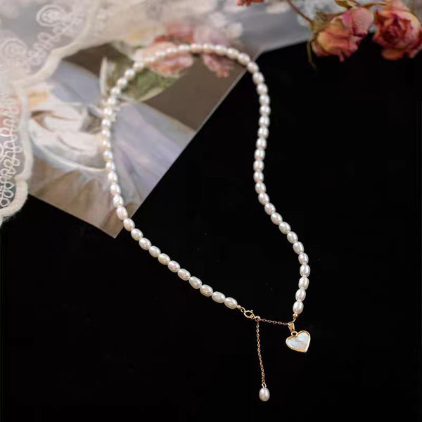 KISALL Natural Freshwater Pearl Love Necklace