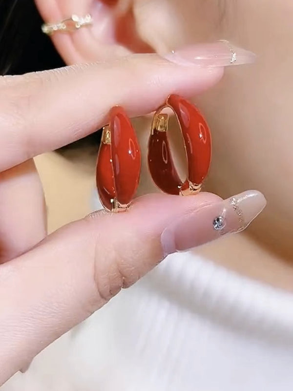 Design Sense Niche Red Earrings