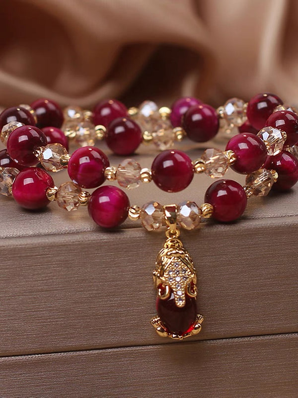 KISALL Zhaocai Pixiu Double Layer Crystal Bracelet