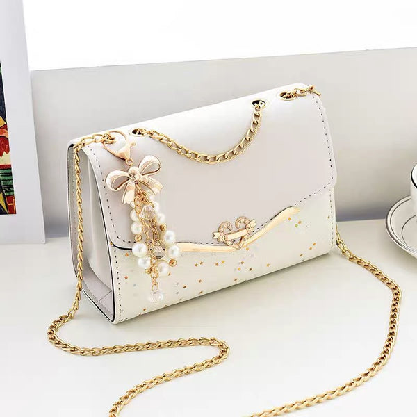 KISALL Premium and Niche Design Cross Body Sequin Pearl Bag